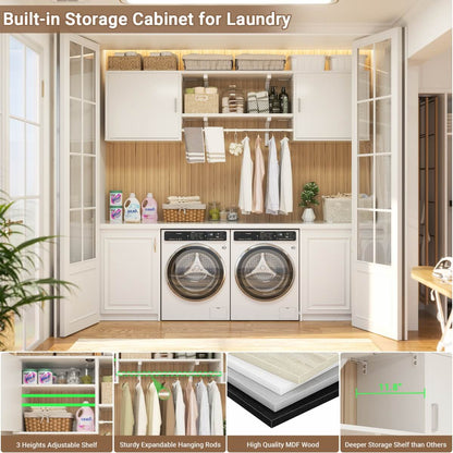 Wall Mounted Cabinet with Hanging Rod