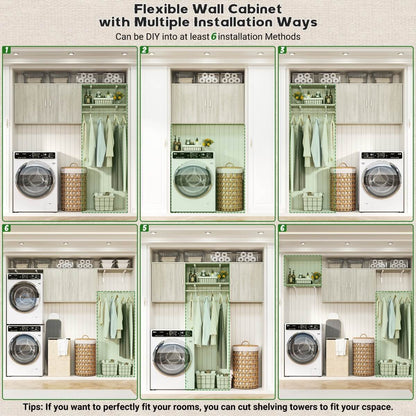 Wall Mounted Cabinet with Hanging Rod