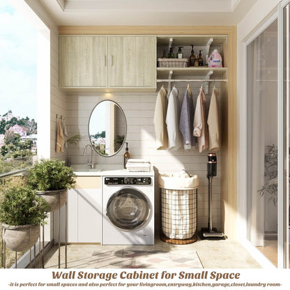 Wall Mounted Cabinet with Hanging Rod