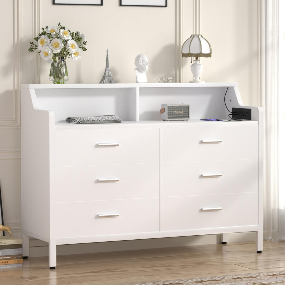 6 Drawer Wooden Dresser for Bedroom