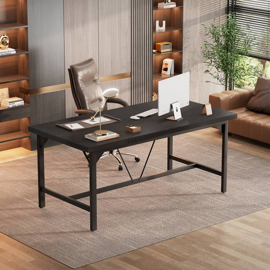 63 Inch Computer Desk, Sturdy Large Office Desk, Premium 2 Person Long Desks