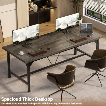 63 Inch Computer Desk, Sturdy Large Office Desk, Premium 2 Person Long Desks