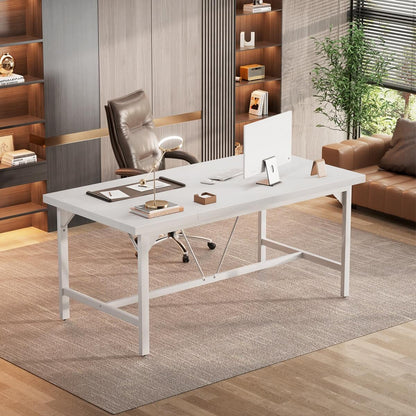 63 Inch Computer Desk, Sturdy Large Office Desk, Premium 2 Person Long Desks