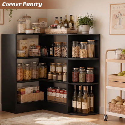 4-Tier Small Corner Shelf, Compact L-Shaped Corner Bookshelf
